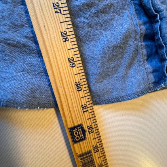 VTG Wrangler Denim Pearl Snap Shirt Mens XXL Blue Flap Pockets Western Cowboy - Picture 8 of 12